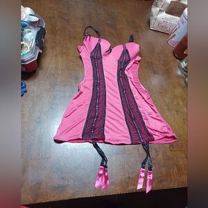 Native Pink and Black Lingerie Set